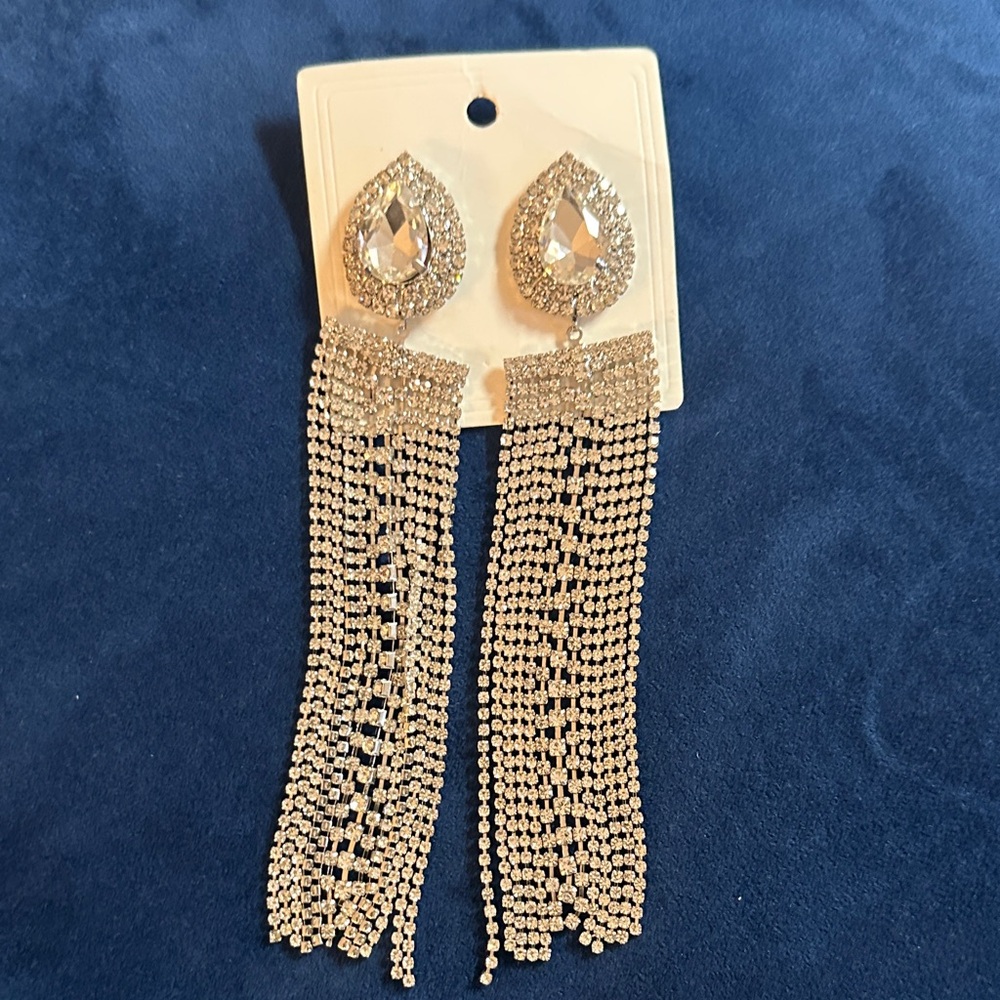 Elegant Gold Tassel Earrings